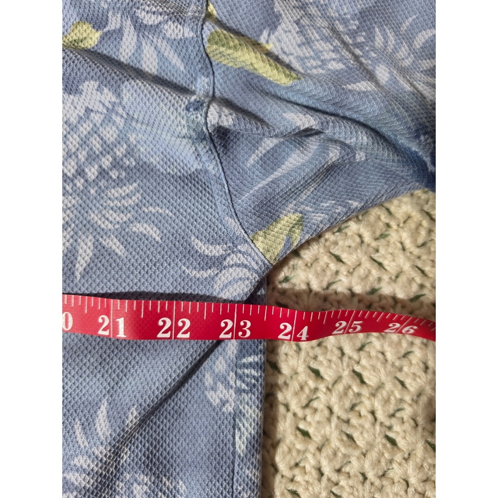 Tommy Bahama Polo Shirt Mens XL Blue Excellent Pineapple Floral Cotton Short Slv - Picture 4 of 5